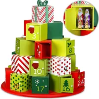 DEUBA Adventskalender zum Befüllen DIY Holz Weihnachtsdeko Kinder Adventskalender