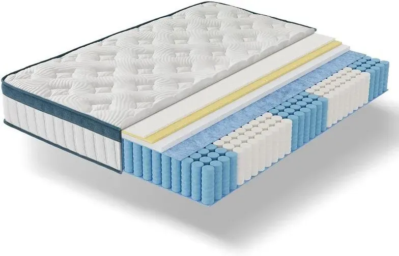 Tribesigns 2er-Pack mittelfestes Einzelbettmatratze 90 x 200 cm, 25 cm hoches Hybrid-Schlafsystem mit zonaler Federunterstützung, weicher Memory-Foam-Schicht, leisem Komfort und hautfreundlichem Tencel-Bezug