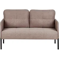 Beliani Polsterbank 2-sitzer Lahti Stoff Hellbraun