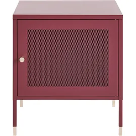Beliani Nachttisch OSSETT Metall Dunkelrot