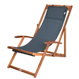 CASARIA Casaria® Sonnenliege aus Akazienholz - 3-fach Verstellbar