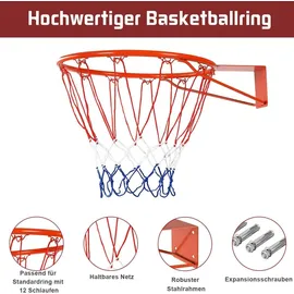 Costway Basketballring Blau/Orange/Rot 45 cm