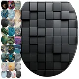 WCShop24 WC-Sitz Cube Schwarz