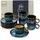 sänger Espressotasse Osaka 12 tlg., 12-tlg., Steingut, Schwarz-Blau, Handmade, Erweiterbar, VALUE COLLECTION blau|schwarz