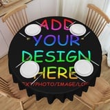 Runde Tischdecke, individuelle personalisierte Tischdecke für runde Tische, fügen Sie Ihr eigenes Design mit Fototext hinzu, individuelle runde Tischdecke 60 Zoll