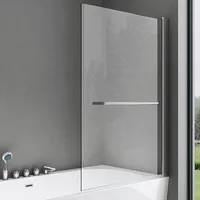 SoGood doporro Duschwand für Badewanne Badewannenaufsatz Duschabtrennung 6mm ESG-Sicherheitsglas inkl. NANO-Beschichtung Badewannenfaltwand