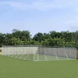 vidaXL Outdoor-Hundezwinger 8 x 16 x 2 m Stahl Silber