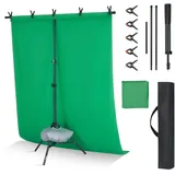 Vevor Hintergrundständer verstellbares Fotohintergrundständer (Hintergrundtuch: 154 x 198 cm), tragbarer Hintergrundständer mit 1 Stativ, Bildschirmständer für Produktfotografie Studiofotografie