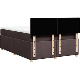 vidaXL Boxspringbett mit Matratze Dunkelbraun 140x200 cm Stoff