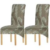 KELUINA Bedruckter Stoff Stretch XL Stuhlhussen für Esszimmerstühle, 2/4/6 Stück, elastisch, groß, Stuhlhusse für Esszimmer, Hochzeitsbankett, Party-Dekoration (Multi-6, 2 Stück)