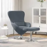 vidaXL Ei-Stuhl mit Fußhocker Dunkelgrau Samt