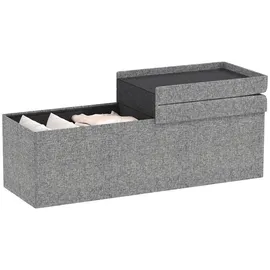 Homcom Sitzbank Dunkelgrau, Kunststoff, 110x38x38 cm, Esszimmer, Bänke, Sitzbänke