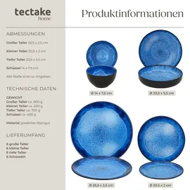 Tectake Tafelservice Mare 6-tlg. blau