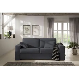 Home Affaire Schlafsofa »Roma Matratzenhöhe 14 cm« Dauerschlaffunktion, mit Unterfederung, Lattenrost, Matratze grau