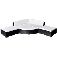 vidaXL Garten-Lounge-Set mit Auflagen 6-tlg. schwarz 41273