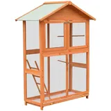 Chaduof Vogelkäfig, Vogelvoliere, Wellensittich Käfig, Vogelkäfige Für Wellensittiche, Vogel Käfig, Käfig Vogel, Birdcage, Kiefernholz & Tannenholz 125,5x59,5x164 cm