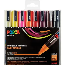 Posca PC-5M 8er Box, warme Farben
