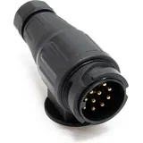 Wiltec Anhängerstecker 13-polig für 12V Bremsleuchten, Blinklicht, Nebelschlussleuchte und Schlussleuchte