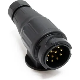 Wiltec Anhängerstecker 13-polig für 12V Bremsleuchten, Blinklicht, Nebelschlussleuchte und Schlussleuchte