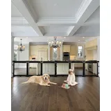 derimkcoa Kaminschutzgitter mit Tür 420 cm Ofenschutzgitter Absperrgitter Ofenschutzgitter faltbar Tierschutzgitter Türschutzgitter für Kinder-Sicherung, 6-teilig Elemente