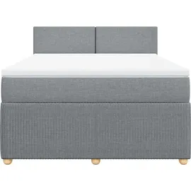 vidaXL Boxspringbett 140 x 200 cm Hellgrau