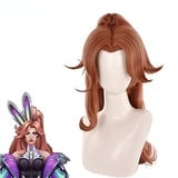 Anime LOL Schlacht Bunny Miss Fortune Cosplay Perücke Miss Fortune 75cm Lange Braun Hitze Beständig Cosplay Perücke Kappe