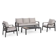 BIZZOTTO Elna 4er Gruppe aus Aluminium, Polyester anthrazit,