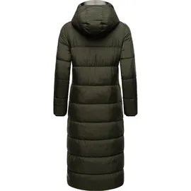 Navahoo Damen, Wintermantel warmer Steppmantel lang mit abnehmbarer Kapuze Isalie Dark Olive Gr. XXL - XXL