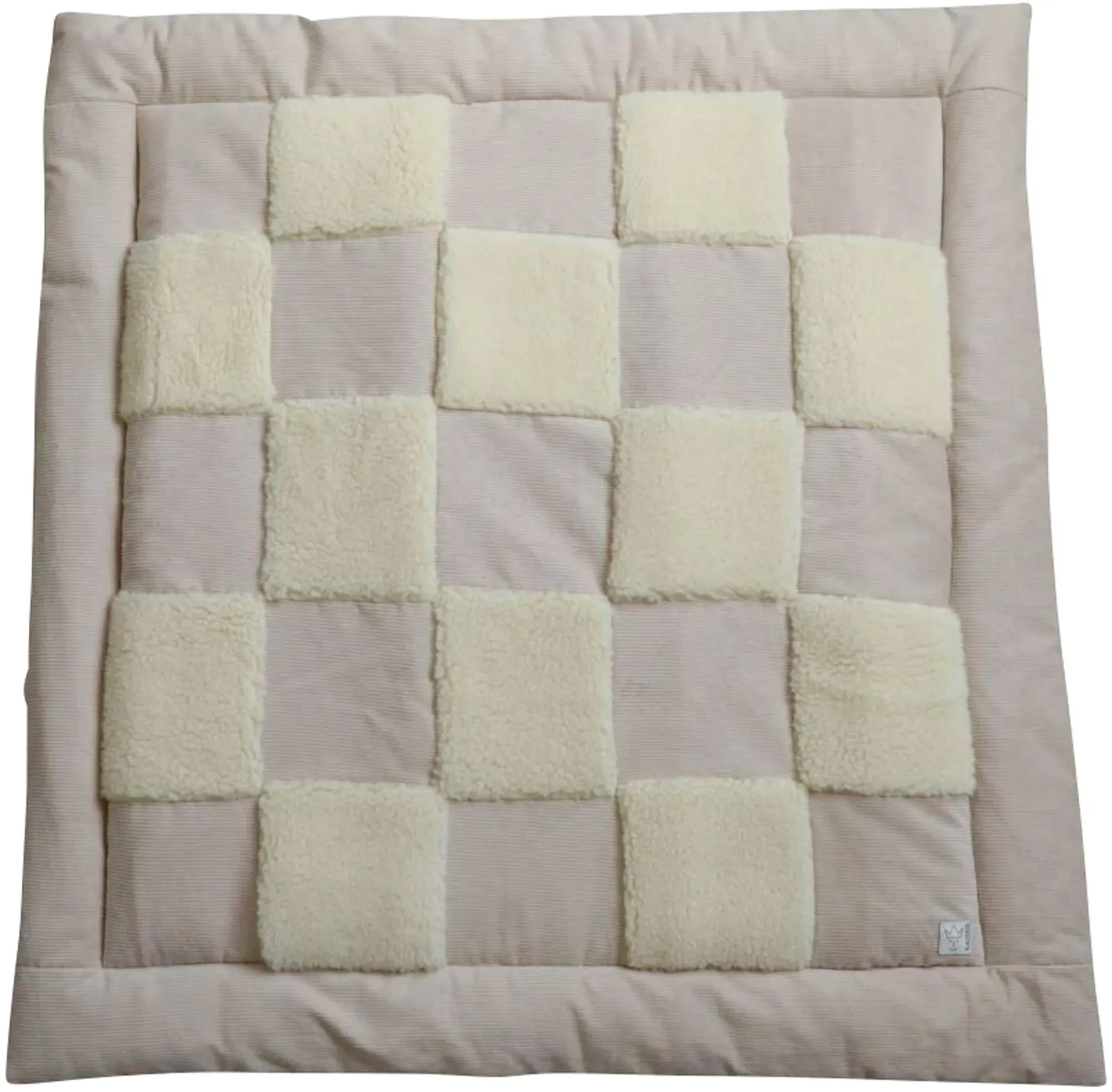 Kaiser Krabbeldecke CORD/WOLLE PATCHWORK 120x120cm, beige