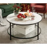 VASAGLE Beistelltisch marmor, weiß 80,0 x 80,0 x 46,0 cm