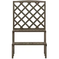 VidaXL Blumentreppe mit Rankgitter Grau 70x42x115cm Massivholz Tanne