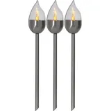 Star Trading LED Solar Fackel Olympus 3er Set silber