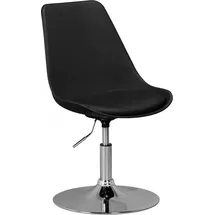 FineBuy Drehsessel Höhenverstellbar Design Drehstuhl Esszimmerstuhl Drehbar Sessel - Schwarz