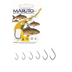 Maruto Karpfenhaken gebunden gunsmoke, Angelhaken mit Vorfachlänge 70 cm