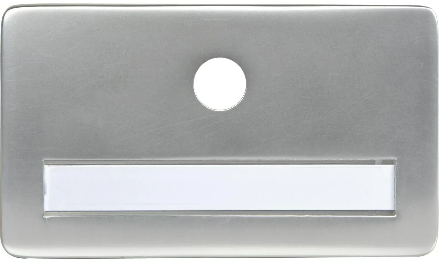 SOLIDO Namensschild ohne Spion, Bohrung ø 14, Alu silber eloxiert, Gravur Nr. 38