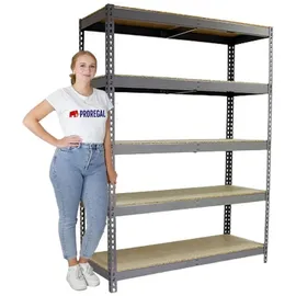 Proregal Schwerlastregal Metall 200x120x75 cm grau