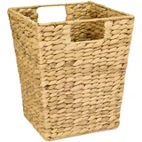HMF Papierkorb Büro, Aufbewahrungskorb geflochten aus Wasserhyazinthe Eckig 25 x 25 x 30 cm