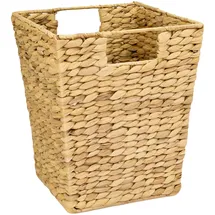 HMF Papierkorb Büro, Aufbewahrungskorb geflochten aus Wasserhyazinthe Eckig 25 x 25 x 30 cm