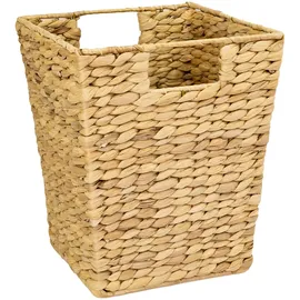 HMF Papierkorb Büro, Aufbewahrungskorb geflochten aus Wasserhyazinthe Eckig 25 x 25 x 30 cm