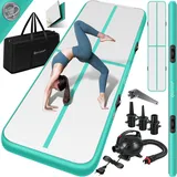 Kesser KESSER® Turnmatte Aufblasbar Airtrack Fitness-Matte Gymnastikmatte inkl. Tragetasche & elektr. Luftpumpe Yogamatte, Tumbling Matten, Trainingsmatte, Turn- & Fitness