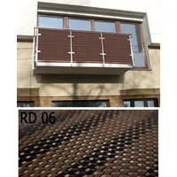 Dynamic24 Polyrattan PVC Sichtschutz Matte 300x90 Balkon Zaun Windschutz braun meliert