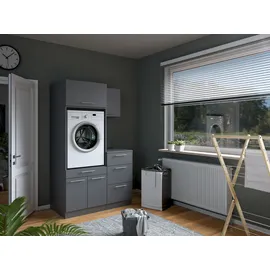 laundreezy Mehrzweckschrank-Set 68 x 200 x 118 cm Grau