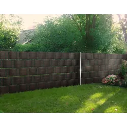 Zaunstreifen Sichtschutz Rolle Doppelstabmatten Zaunblende Zaunfolie Streifen Polyrattanstreifen Stabmatte dunkelbraun 255x19 cm Polyrattan Jet-Line