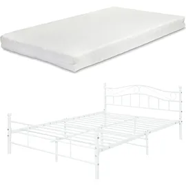 [en.casa] En.Casa, Bett, Florenz mit Kaltschaummatratze Weiß