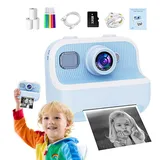 Kinderkamera-Sofortdruck, Digitalkamera für Kinder, Doppelkamera vorne und hinten, 2,4-Zoll-Sofortbildkamera für Kinder, süße Kinderkamera, 1080P-HD-Videorecorder, für Weihnachten, Geburtstag