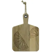 GAUMENKICK Schneidebrett Vesperbrett Mangoholz Zitronenmotiv Servierbrett natur Holzbrett