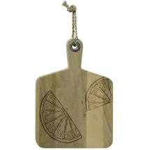 GAUMENKICK Schneidebrett Vesperbrett Mangoholz Zitronenmotiv Servierbrett natur Holzbrett