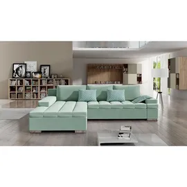Mirjan24 Ecksofa Bangkok, L-Form Polsterecke mit Schlaffunktion und Bettkasten (Seite: Links, Magic Velvet 2227 + Evo 30) - Grün