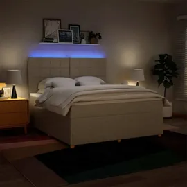 vidaXL Boxspringbett 180 x 200 cm Creme