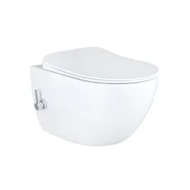 Creavit Design RimOff Hänge WC mit WC-Sitz Weiß spülrandlos